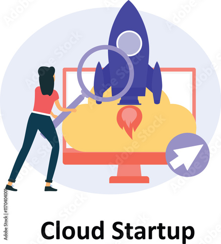 Cloud startup Vector illustration which can easily modify or edit