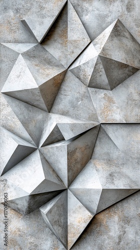 Wallpaper Mural Abstract geometric wall design featuring sharp angles and a blend of gray and rust tones. Torontodigital.ca