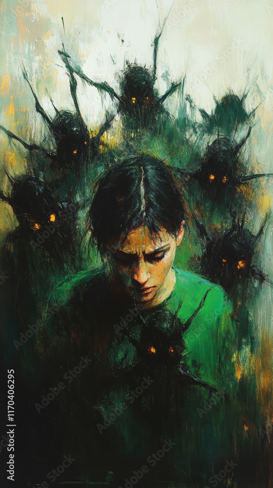 Fototapeta premium The Whispering Shadows, Social Anxiety Disorder