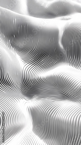 Wallpaper Mural Abstract monochrome waves creating depth and texture in a captivating visual landscape. Torontodigital.ca