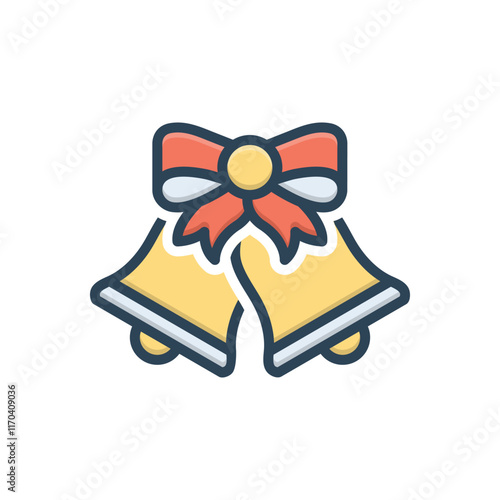 Color illustration icon for bell