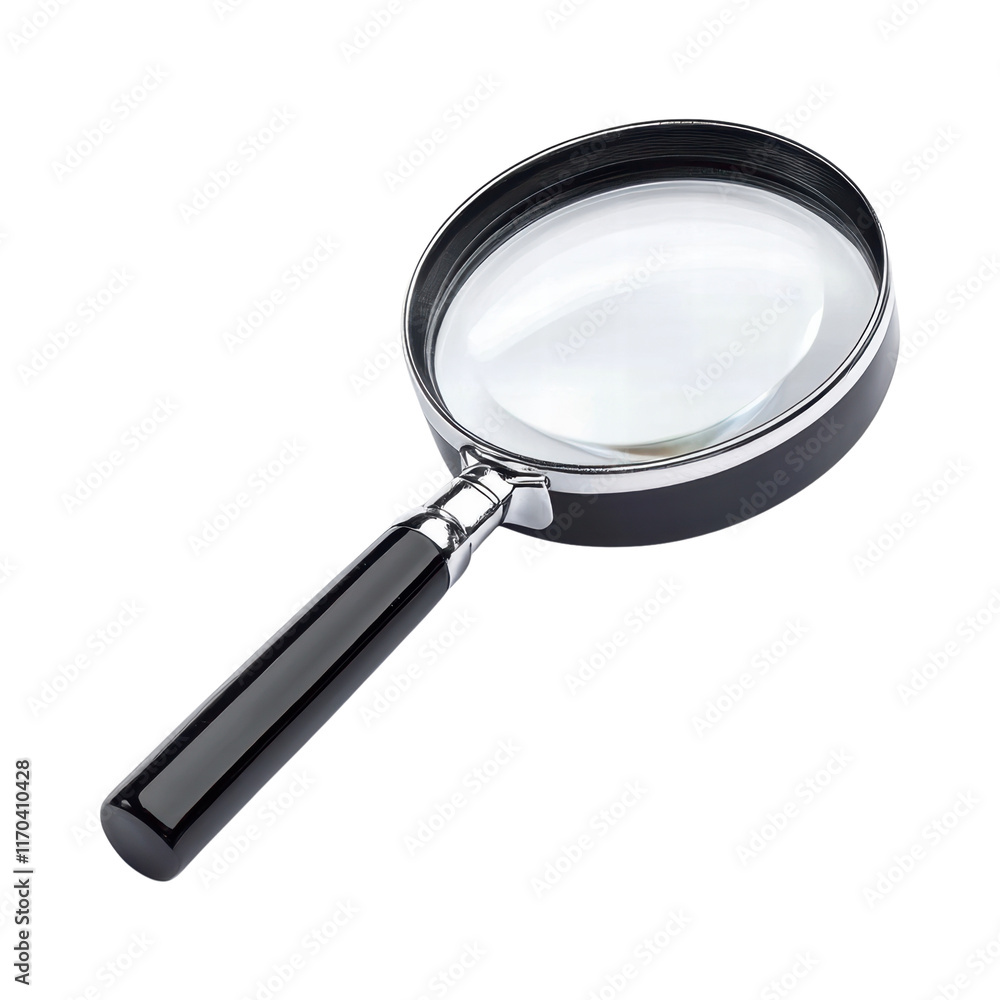Sleek magnifying glass with a black handle Sleek magnifying glass with a black handle