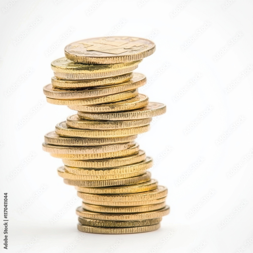 Stack of coins representing financial growth and investment potential Stack of coins representing financial growth and investment potential
