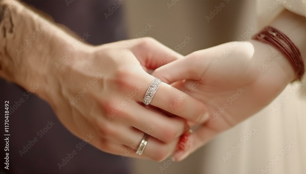 Trade sanction concept. Couple holding hands with wedding rings, symbolizing love and commitment. Trade sanction concept. Couple holding hands with wedding rings, symbolizing love and commitment.