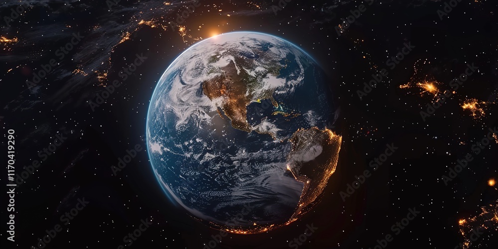 Fototapeta premium earth and moon