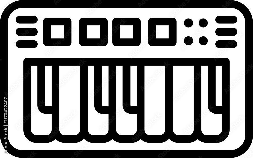 Digital Music Keyboard Line Icon Digital Music Keyboard Line Icon