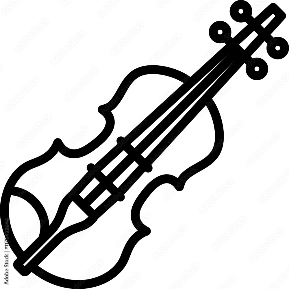 Obraz premium Violin Line Icon