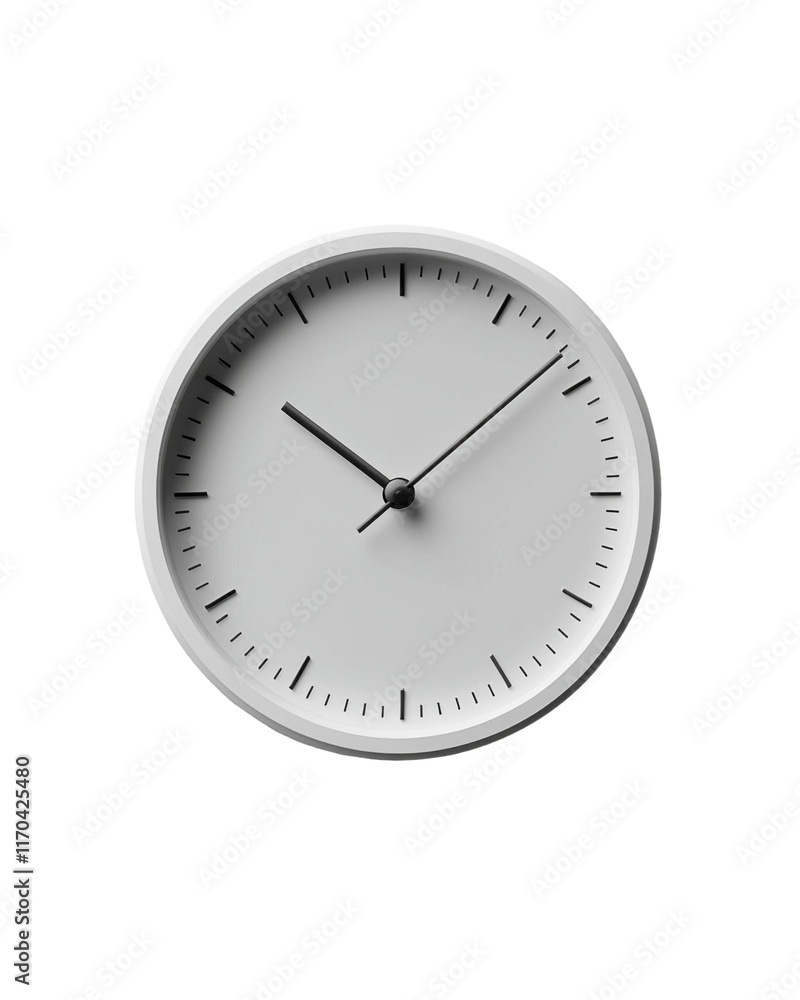 Minimalistic desk clock with white face and simple black hands Minimalistic desk clock with white face and simple black hands
