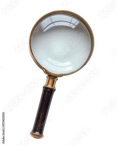 vintage hand held magnifying glass with wooden handle, perfect for reading