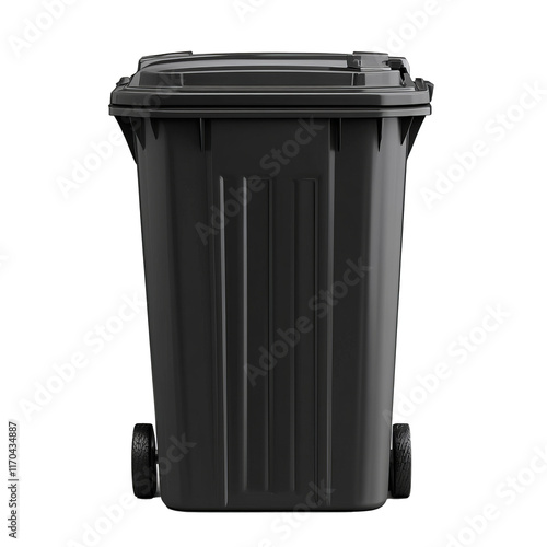 Obraz na płótnie Container trash black bin isolated on white background