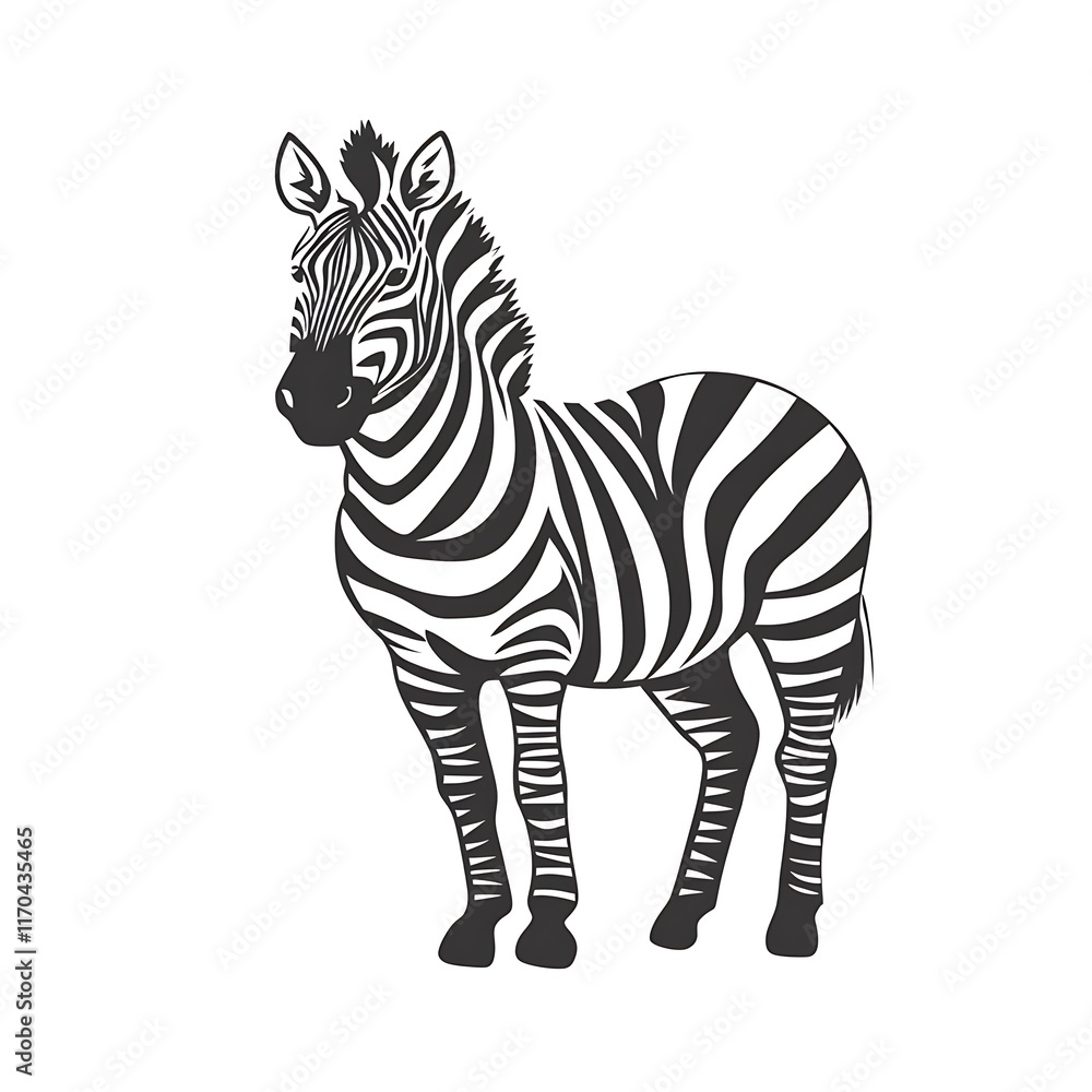 Fototapeta premium A stylized illustration of a zebra with bold black and white stripes.