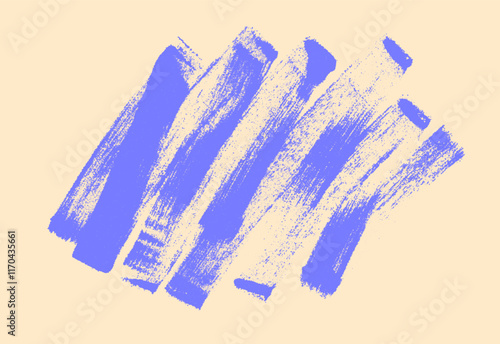 Thick purple brush strokes with rough grunge texture. Hand drawn vector banner background.