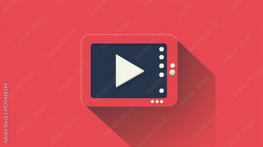 Vlog icon, TV broadcast or live stream, online video blog vector icon. Blogger or vlogger video channel and social media web stream app with player button, online live video symbol Vlog icon, TV broadcast or live stream, online video blog vector icon. Blogger or vlogger video channel and social media web stream app with player button, online live video symbol