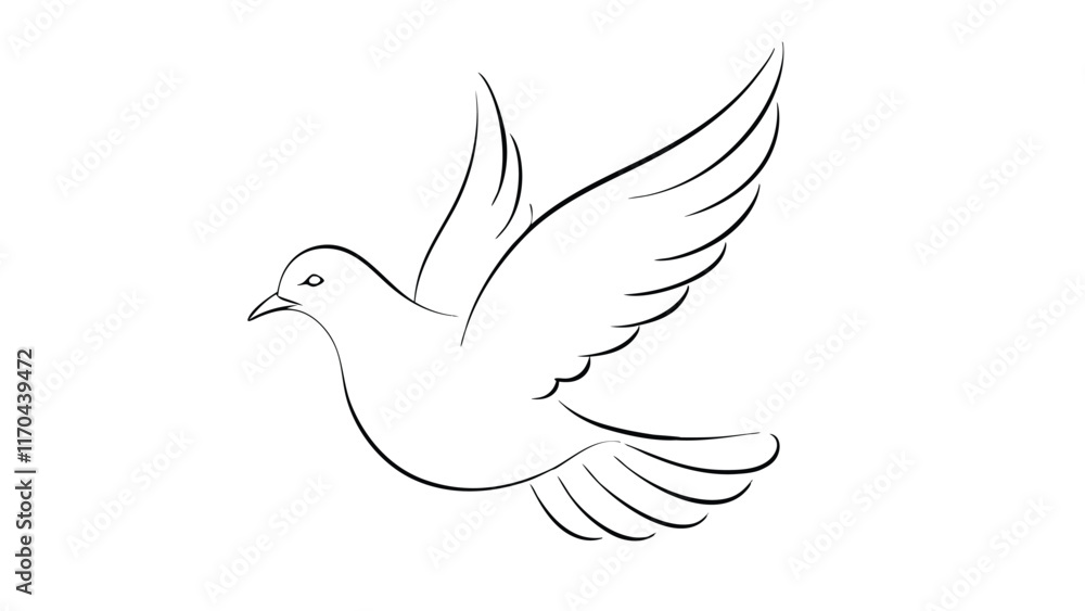 Obraz premium dove line art style vector illustration