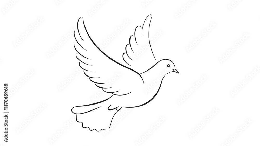 dove line art style vector illustration dove line art style vector illustration