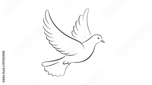 dove line art style vector illustration