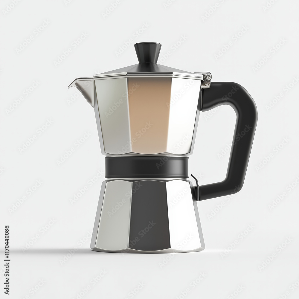 Classic coffee maker with sleek design on plain background Classic coffee maker with sleek design on plain background