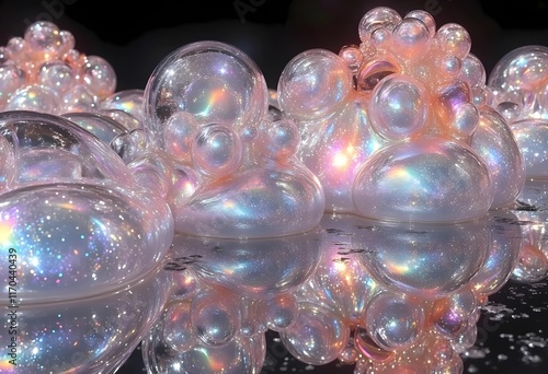 Wallpaper Mural Beautiful Iridescent Bubbles Create a Dreamlike Landscape Reflecting Colors in a Serene Setting Torontodigital.ca