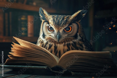 Wallpaper Mural Owl on Open Book Torontodigital.ca