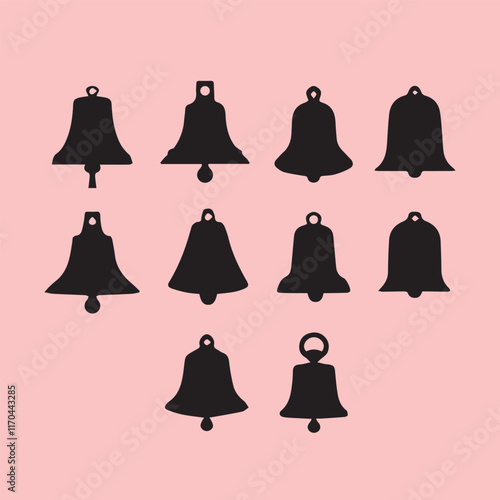 Stylish Black clinking bell silhouette