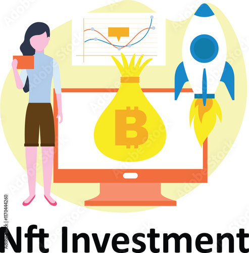 NFT investment : Vector Illustration