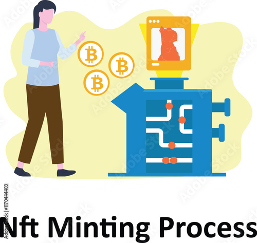 NFT Minting Process : Vector Illustration