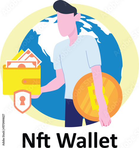 NFT Wallet : Vector Illustration