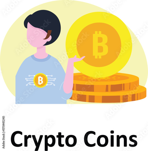 Crypto Coins : Vector Illustration