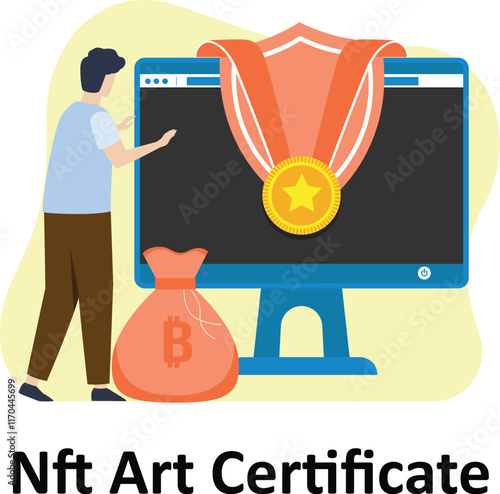 NFT Art Certificate : Vector Illustration