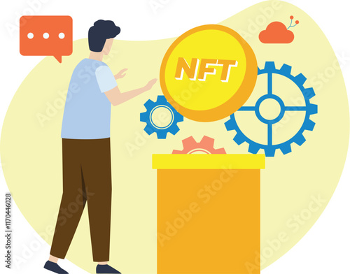 NFT Minting : Vector Illustration