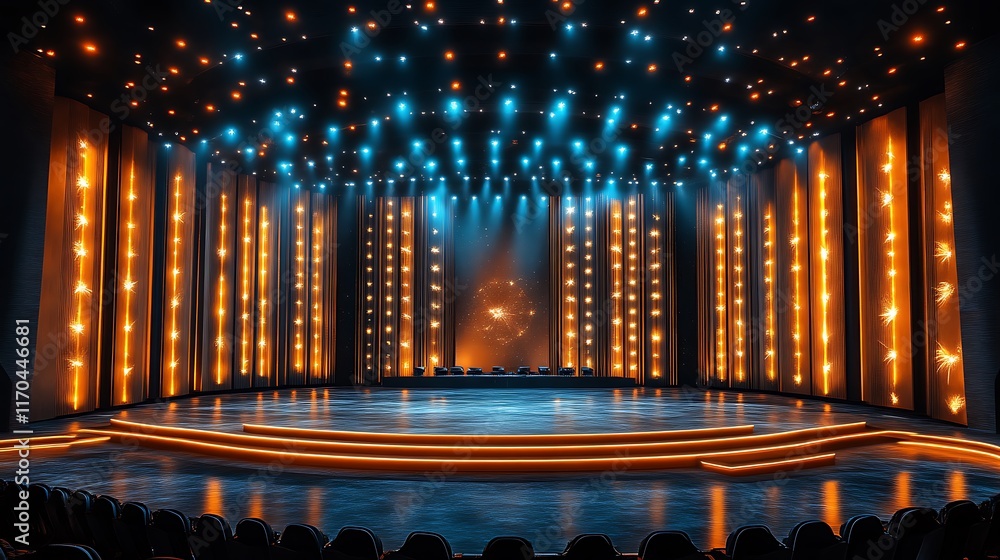 Obraz premium Illuminated Stage Awaits Award Ceremony Presentation