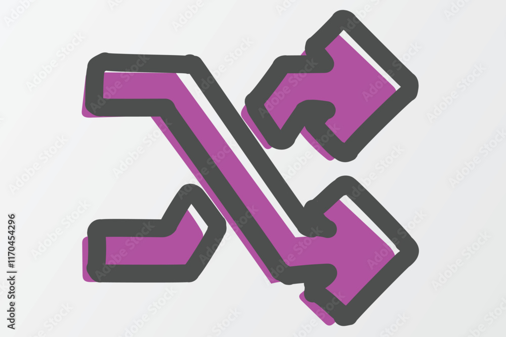 Playback Icon outline red black_shuffle Playback Icon outline red black_shuffle