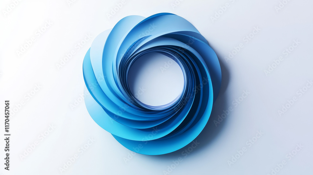 Abstract blue design symbol with shadow on white background Abstract blue design symbol with shadow on white background