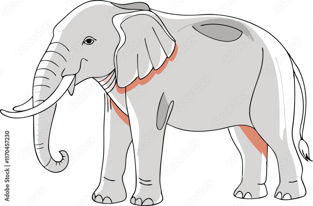 Fototapeta premium Elephant hand drawn illustrations