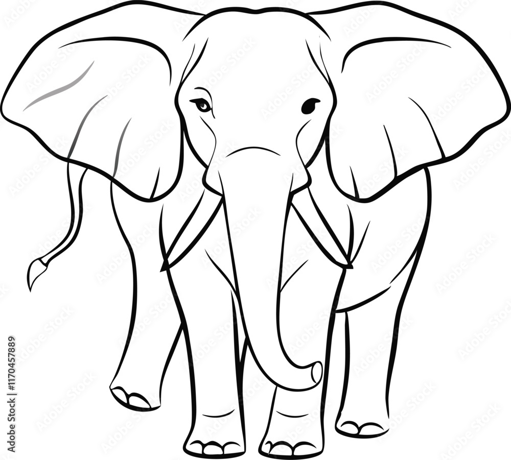 Fototapeta premium Elephant hand drawn illustrations