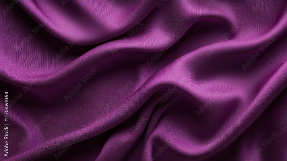 Fototapeta premium Deep plum fabric drapes softly with elegant waves creating a luxurious texture and vibrant background