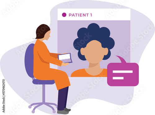 Girl consulting Vector Illustration