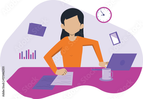 huge workload Vector Illustration