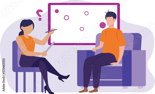 psychiatric therapy Vector Illustration