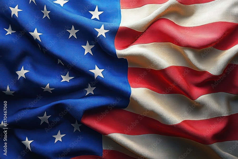 Intertwined American and Russian Flags Textures and Movement in Fabric Intertwined American and Russian Flags Textures and Movement in Fabric