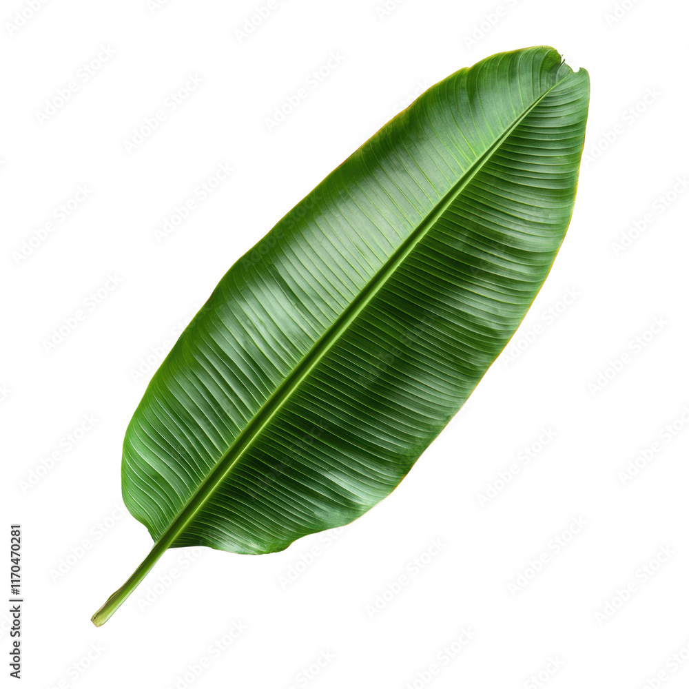 Lush green banana leaf on a transparent background Lush green banana leaf on a transparent background