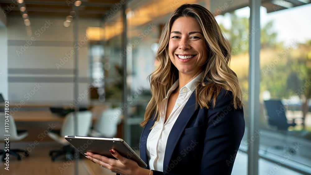 The Confident Businesswoman Smiling The Confident Businesswoman Smiling