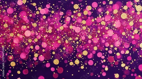 Bright fuchsia and golden sparkles create a stunning backdrop perfect for celebrations or creative projects
