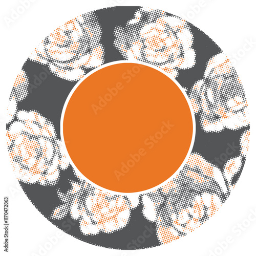 Vintage pattern with an effect of attrition. Shabby round carpet. Freehand drawing. Round floral ornament in traditional Oriental pattern. Vector illustration