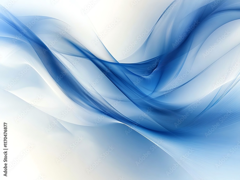 Abstract blue and white flowing waves on a white background. Abstract blue and white flowing waves on a white background.