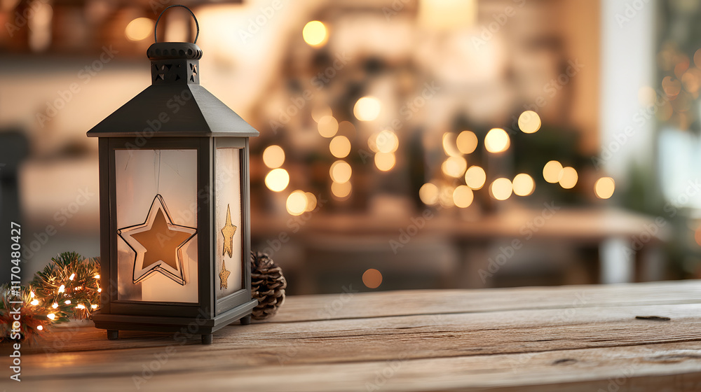 Realistic warm and comfortable home with camping light for decoration, living room, kitchen Realistic warm and comfortable home with camping light for decoration, living room, kitchen