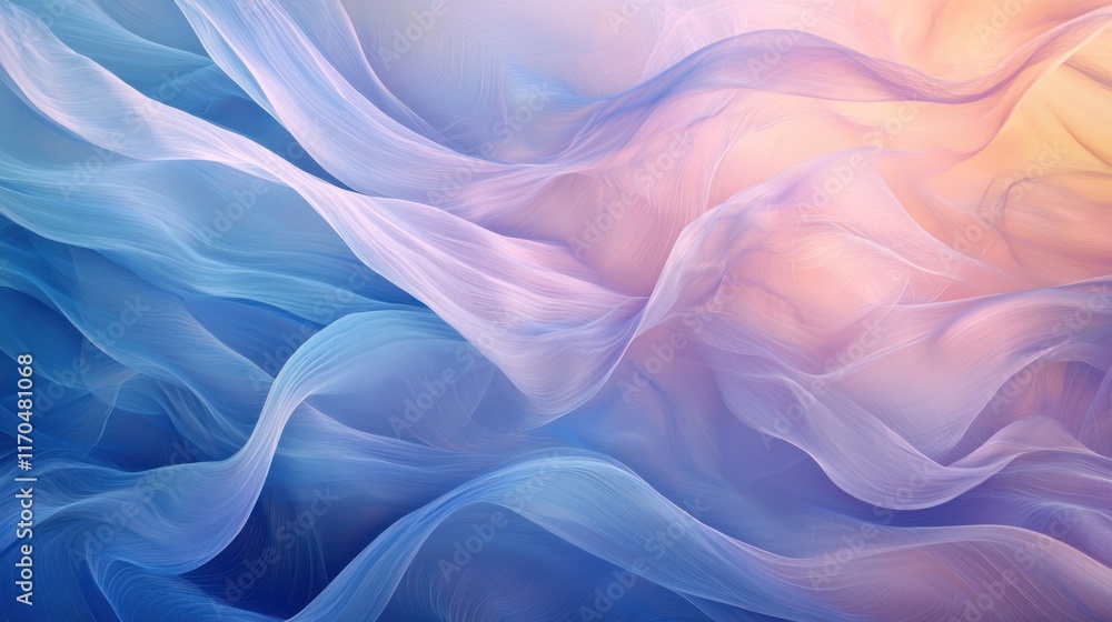 Obraz premium Abstract Pastel Waves Flowing Softly Together
