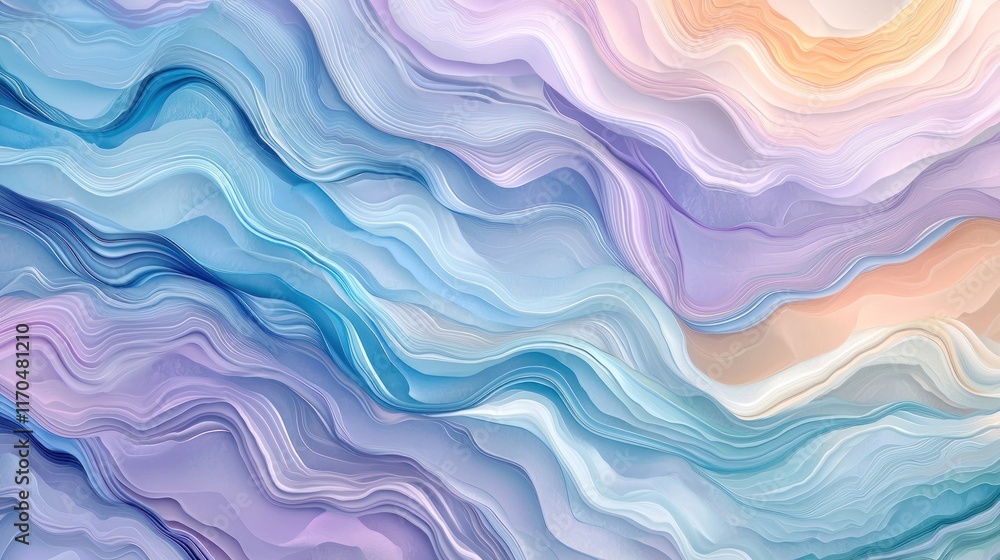 Abstract Pastel Waves Flowing Seamlessly Together Abstract Pastel Waves Flowing Seamlessly Together