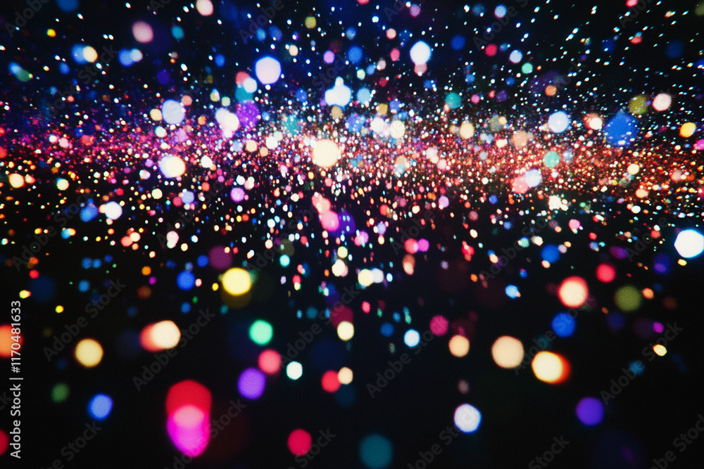 Fototapeta premium Dense clusters of stars grouped together, separated by stretches of dark space, to create a constellation-like pattern.