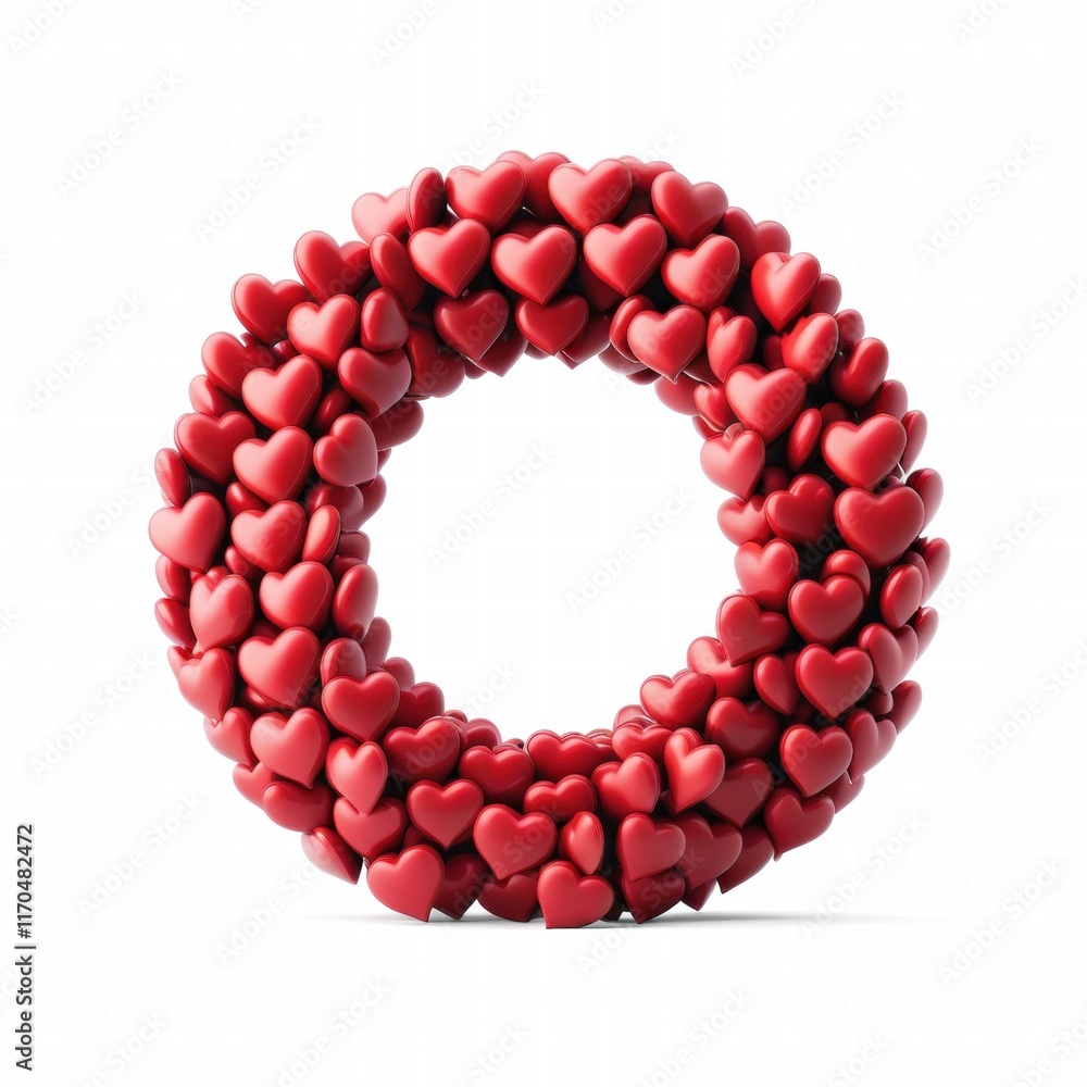 Obraz premium Heart Shaped Letters for Valentine's Celebration, Valentine's Day Word Design. Generative AI